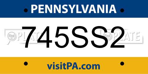 745SS2 Pennsylvania License Plate