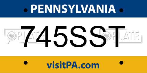 745SST Pennsylvania License Plate
