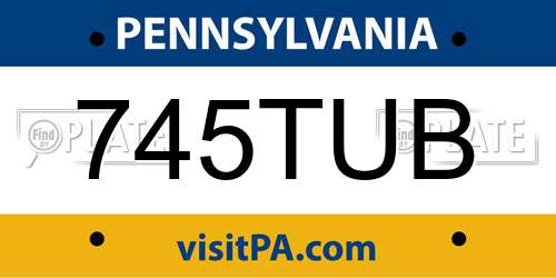 745TUB Pennsylvania License Plate