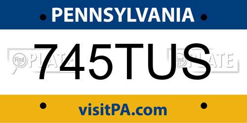 745TUS Pennsylvania License Plate