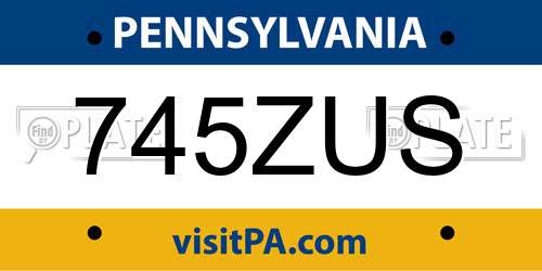 745ZUS Pennsylvania License Plate