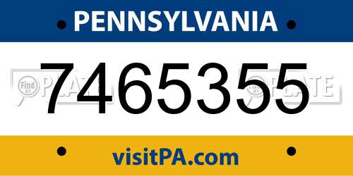7465355 Pennsylvania License Plate