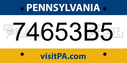 74653B5 Pennsylvania License Plate