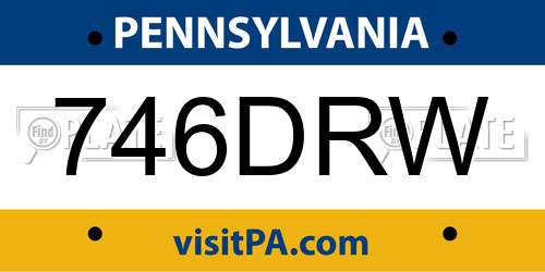 746DRW Pennsylvania License Plate