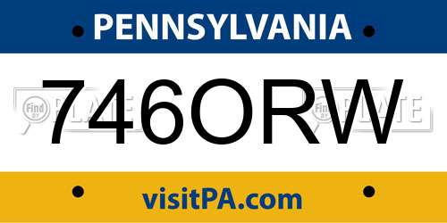746ORW Pennsylvania License Plate