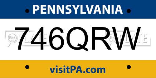 746QRW Pennsylvania License Plate