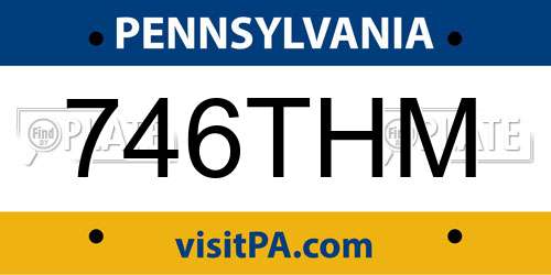 746THM Pennsylvania License Plate