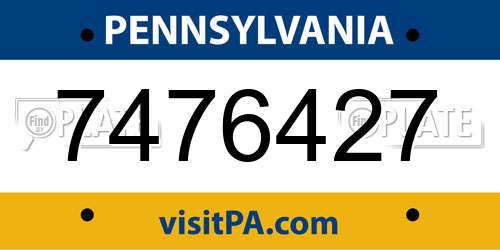 7476427 Pennsylvania License Plate