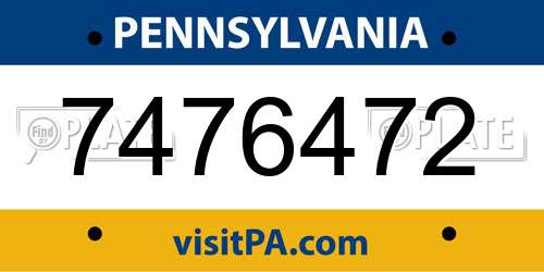 7476472 Pennsylvania License Plate
