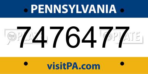 7476477 Pennsylvania License Plate