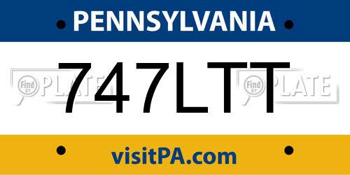 747LTT Pennsylvania License Plate