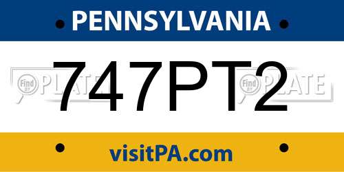 747PT2 Pennsylvania License Plate