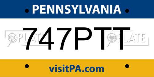 747PTT Pennsylvania License Plate