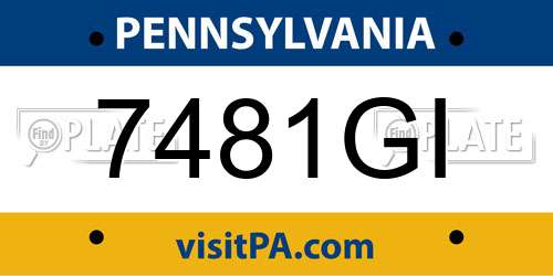 7481GI Pennsylvania License Plate