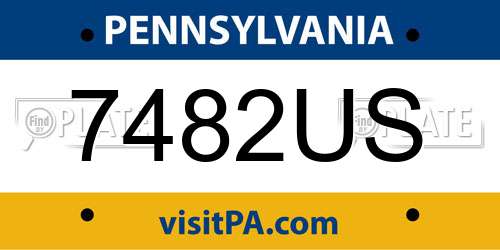 7482US Pennsylvania License Plate
