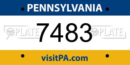 7483 Pennsylvania License Plate
