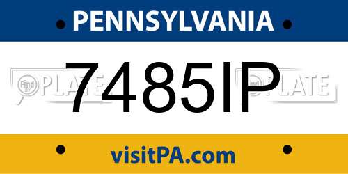 7485IP Pennsylvania License Plate