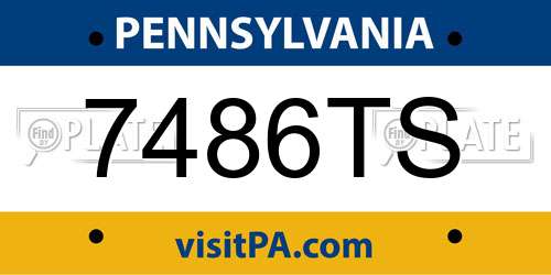 7486TS Pennsylvania License Plate