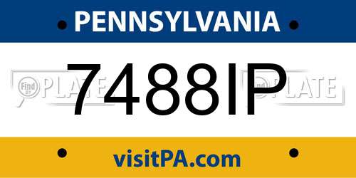 7488IP Pennsylvania License Plate