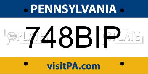 748BIP Pennsylvania License Plate