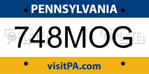 748MOG Pennsylvania License Plate