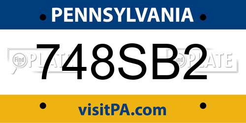 748SB2 Pennsylvania License Plate