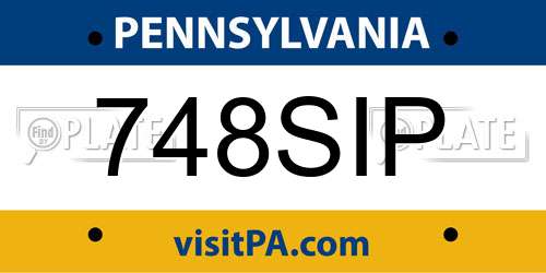 748SIP Pennsylvania License Plate