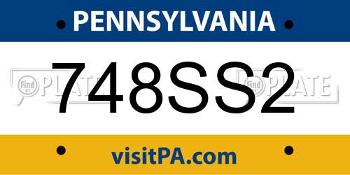 748SS2 Pennsylvania License Plate