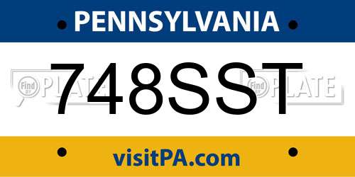748SST Pennsylvania License Plate