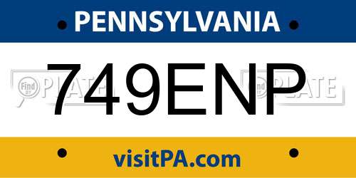 749ENP Pennsylvania License Plate