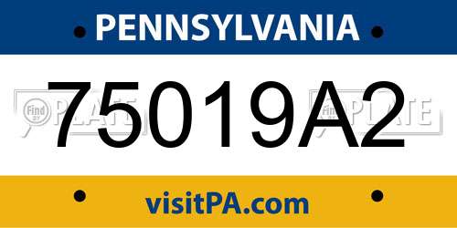 75019A2 Pennsylvania License Plate