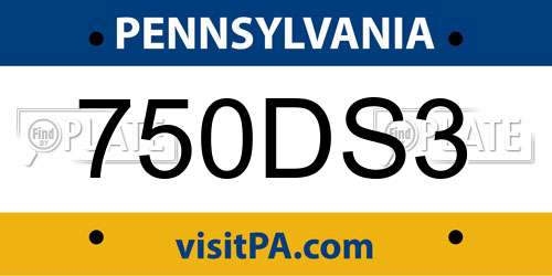 750DS3 Pennsylvania License Plate