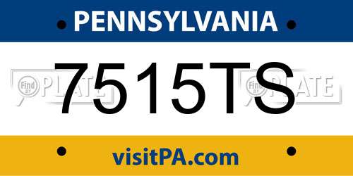 7515TS Pennsylvania License Plate