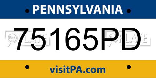 75165PD Pennsylvania License Plate
