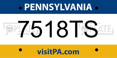 7518TS Pennsylvania License Plate