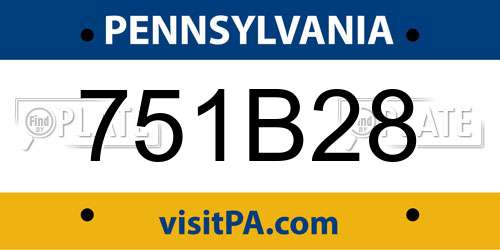 751B28 Pennsylvania License Plate