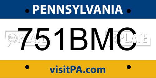 751BMC Pennsylvania License Plate