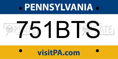 751BTS Pennsylvania License Plate