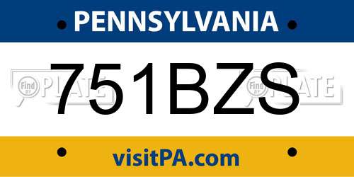 751BZS Pennsylvania License Plate