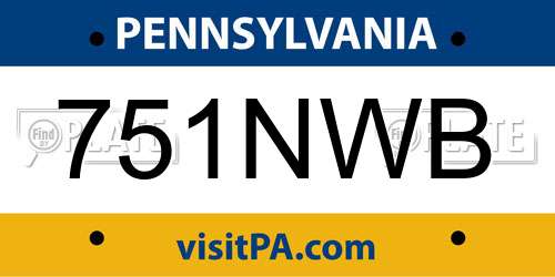 751NWB Pennsylvania License Plate