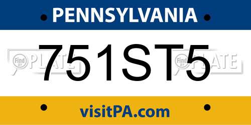 751ST5 Pennsylvania License Plate
