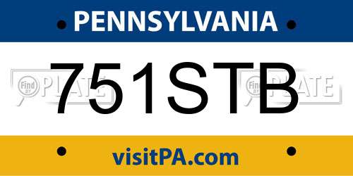 751STB Pennsylvania License Plate