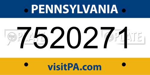 7520271 Pennsylvania License Plate