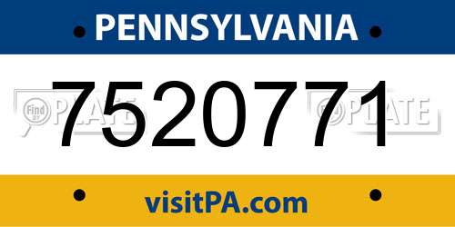 7520771 Pennsylvania License Plate