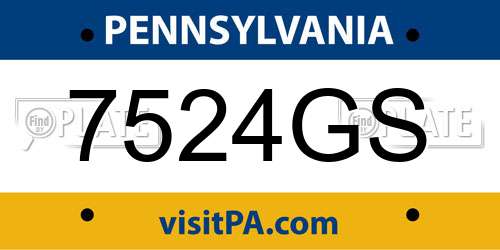 7524GS Pennsylvania License Plate