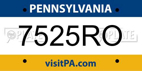 7525RO Pennsylvania License Plate