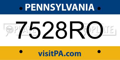 7528RO Pennsylvania License Plate