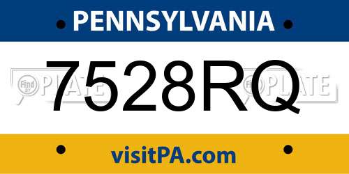 7528RQ Pennsylvania License Plate