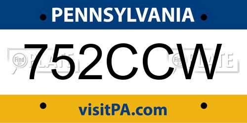 752CCW Pennsylvania License Plate