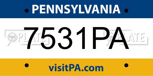 7531PA Pennsylvania License Plate